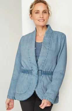 J.Jill Pure Jill Indigo Curved-Hem Jacket | Jjill-Women Jackets & Coats
