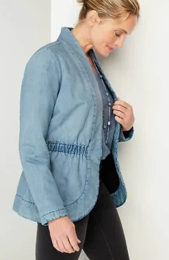 J.Jill Pure Jill Indigo Curved-Hem Jacket | Jjill-Women Jackets & Coats