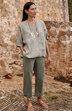 J.Jill Pure Jill Linen Trapunto-Stitched Pants | Jjill-Women Pants & Jeans