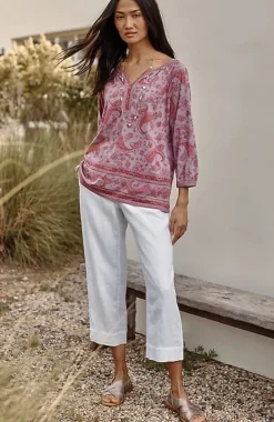 J.Jill Pure Jill Linen Trapunto-Stitched Pants | Jjill-Women Pants & Jeans