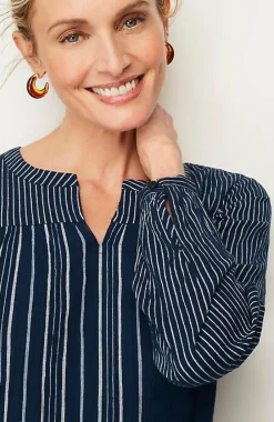 J.Jill Pure Jill Mixed-Stripes Crinkle Top | Jjill-Women Shirts & Blouses