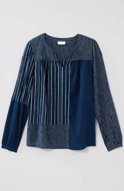 J.Jill Pure Jill Mixed-Stripes Crinkle Top | Jjill-Women Shirts & Blouses