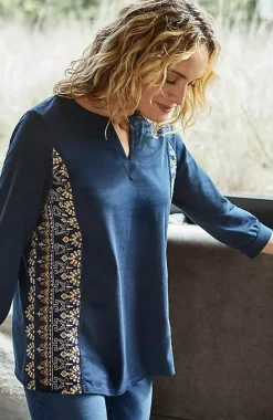 J.Jill Pure Jill Placed-Embroidery Jersey Top | Jjill-Women Tops & Tees