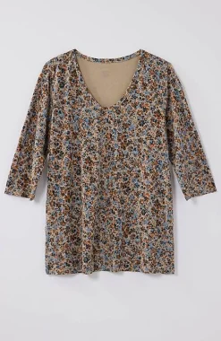 J.Jill Pure Jill Printed Soft-V-Neck Top | Jjill-Women Tops & Tees