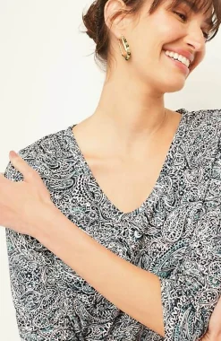 J.Jill Pure Jill Printed Soft-V-Neck Top | Jjill-Women Tops & Tees