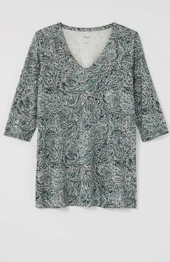 J.Jill Pure Jill Printed Soft-V-Neck Top | Jjill-Women Tops & Tees