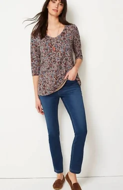 J.Jill Pure Jill Printed Soft-V-Neck Top | Jjill-Women Tops & Tees