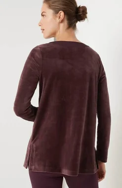 J.Jill Pure Jill Satin-Neckline Velour Tunic | Jjill-Women Tops & Tees