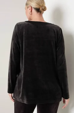 J.Jill Pure Jill Satin-Neckline Velour Tunic | Jjill-Women Tops & Tees