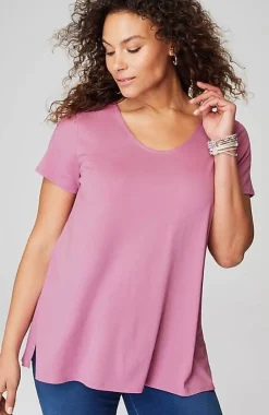 J.Jill Pure Jill Side-Slit Elliptical Tee | Jjill-Women Tops & Tees
