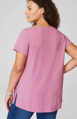 J.Jill Pure Jill Side-Slit Elliptical Tee | Jjill-Women Tops & Tees