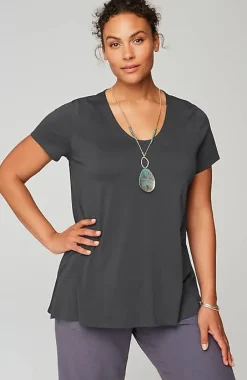 J.Jill Pure Jill Side-Slit Elliptical Tee | Jjill-Women Tops & Tees