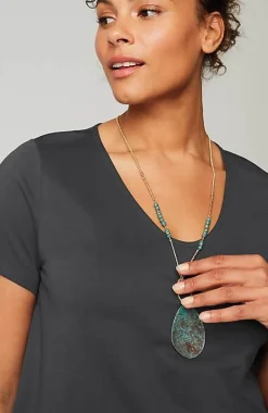 J.Jill Pure Jill Side-Slit Elliptical Tee | Jjill-Women Tops & Tees