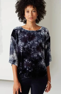 J.Jill Pure Jill Tie-Dyed Velvet Square-Sleeve Top | Jjill-Women Shirts & Blouses