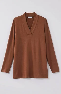 J.Jill Pure Jill Tranquility Fleece V-Neck Tunic | Jjill-Women Tops & Tees