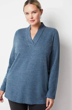 J.Jill Pure Jill Tranquility Fleece V-Neck Tunic | Jjill-Women Tops & Tees
