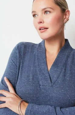 J.Jill Pure Jill Tranquility Fleece V-Neck Tunic | Jjill-Women Tops & Tees