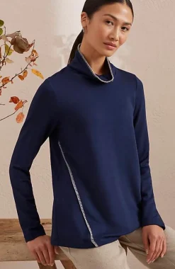 J.Jill Pure Jill Tranquility Fleece Whipstitched Top | Jjill-Women Tops & Tees