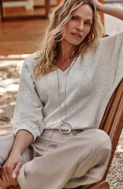 J.Jill Pure Jill Tweed Double-V Sweater | Jjill-Women Sweaters