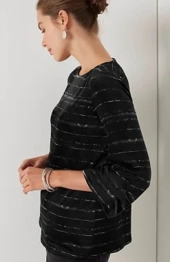 J.Jill Pure Jill Velour Pleated-Sleeve Top | Jjill-Women Tops & Tees