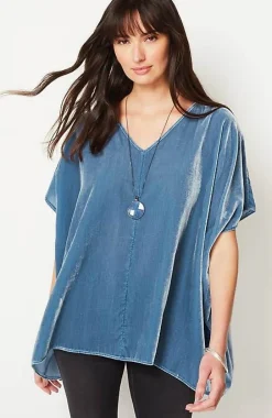 J.Jill Pure Jill Velvet Seamed Draped Top | Jjill-Women Shirts & Blouses