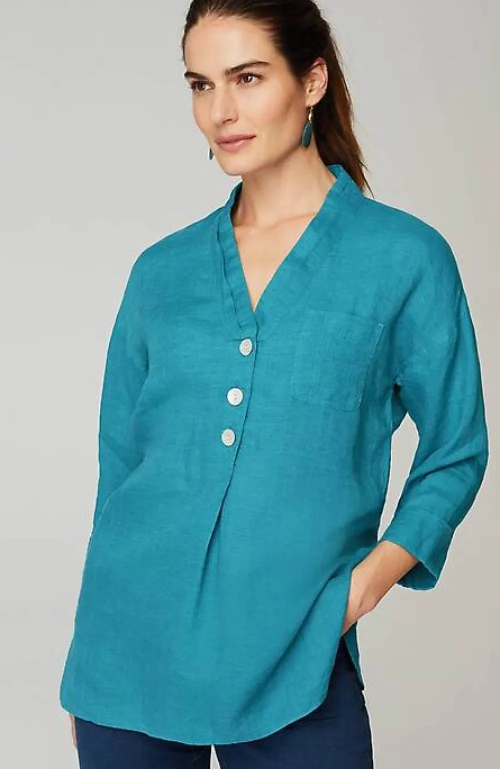 J.Jill Pure Jill Yarn-Dyed Linen Button-Front Tunic | Jjill-Women Tunics