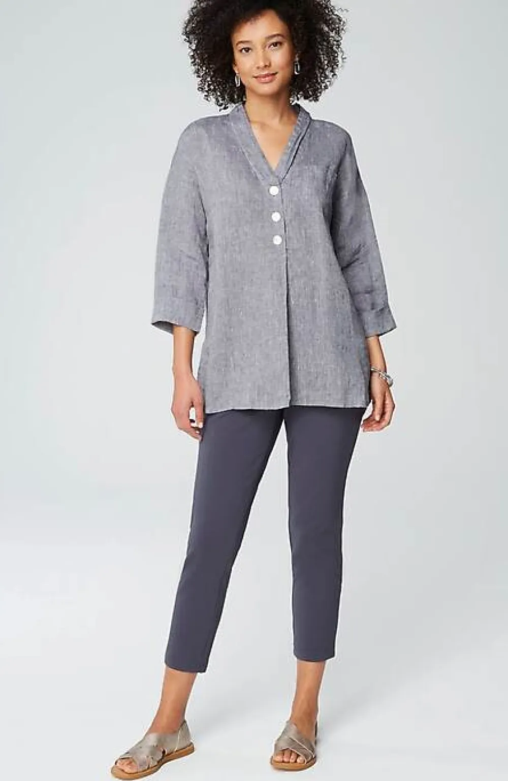 J.Jill Pure Jill Yarn-Dyed Linen Button-Front Tunic | Jjill-Women Tunics
