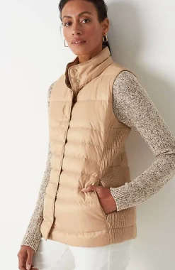 J.Jill Quilted U0026 Smocked Down Puffer Vest | Jjill-Women Jackets & Coats