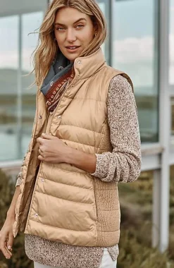 J.Jill Quilted U0026 Smocked Down Puffer Vest | Jjill-Women Jackets & Coats