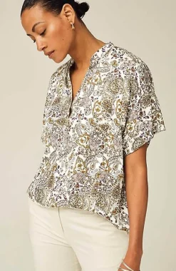 J.Jill Relaxed Printed Satin Top | Jjill-Women Shirts & Blouses