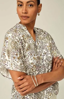J.Jill Relaxed Printed Satin Top | Jjill-Women Shirts & Blouses