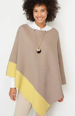 J.Jill Reversible Color-Blocked Knit Poncho | Jjill-Women Ponchos, Ruanas & Scarves