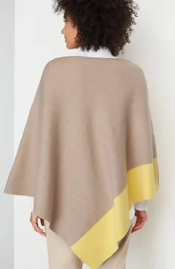 J.Jill Reversible Color-Blocked Knit Poncho | Jjill-Women Ponchos, Ruanas & Scarves