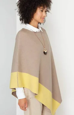 J.Jill Reversible Color-Blocked Knit Poncho | Jjill-Women Ponchos, Ruanas & Scarves