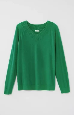 J.Jill Ribbed-Border V-Neck Sweater | Jjill-Women Sweaters