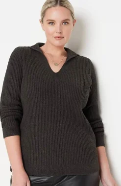 J.Jill Ribbed-Stitch Collared Sweater | Jjill-Women Sweaters