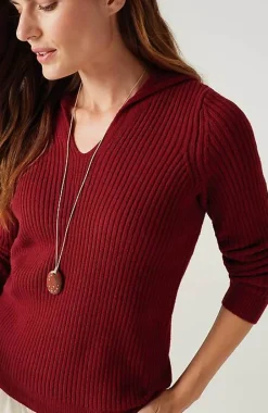 J.Jill Ribbed-Stitch Collared Sweater | Jjill-Women Sweaters