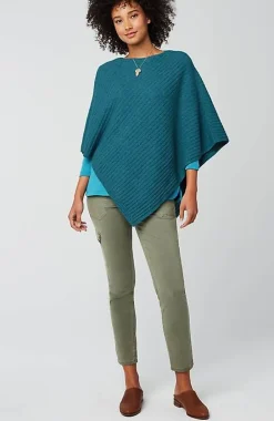 J.Jill Rib-Knit Asymmetrical Poncho | Jjill-Women Ponchos, Ruanas & Scarves