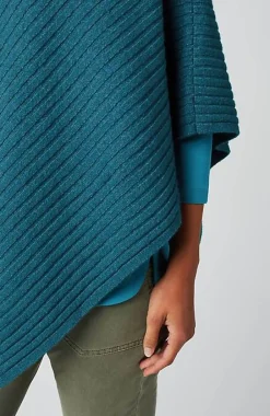 J.Jill Rib-Knit Asymmetrical Poncho | Jjill-Women Ponchos, Ruanas & Scarves
