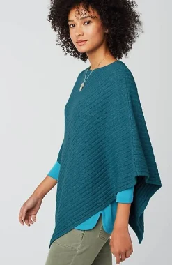 J.Jill Rib-Knit Asymmetrical Poncho | Jjill-Women Ponchos, Ruanas & Scarves