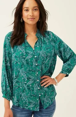 J.Jill Ruffled Satin Top | Jjill-Women Shirts & Blouses