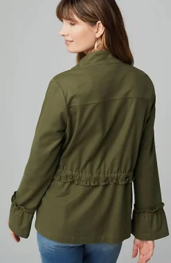 J.Jill Ruffled-Sleeves Tie-Waist Jacket | Jjill-Women Jackets & Coats