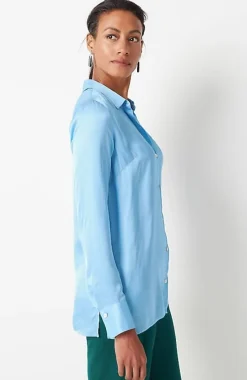 J.Jill Satin Button-Front Shirt | Jjill-Women Shirts & Blouses