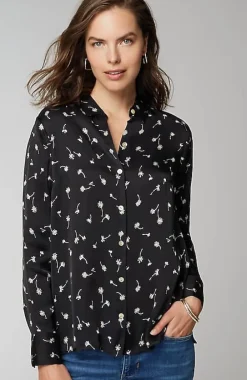 J.Jill Satin Button-Front Shirt | Jjill-Women Shirts & Blouses