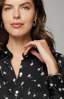 J.Jill Satin Button-Front Shirt | Jjill-Women Shirts & Blouses