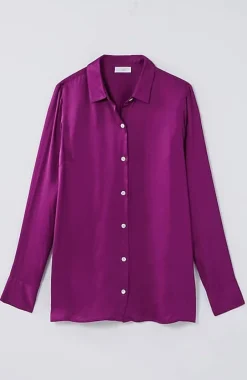 J.Jill Satin Button-Front Shirt | Jjill-Women Shirts & Blouses