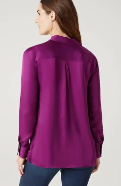 J.Jill Satin Button-Front Shirt | Jjill-Women Shirts & Blouses
