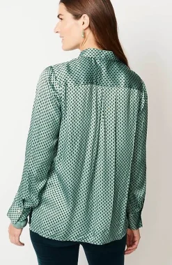 J.Jill Satin Button-Front Shirt | Jjill-Women Shirts & Blouses