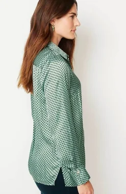 J.Jill Satin Button-Front Shirt | Jjill-Women Shirts & Blouses