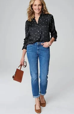 J.Jill Satin Button-Front Shirt | Jjill-Women Shirts & Blouses
